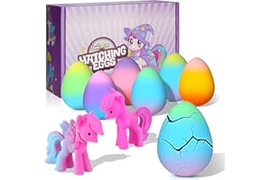 AYESY Unicornio Eclosionando Huevos Arcoíris, 6 Piezas Huevo de Unicornio Juguete para incubar en Agua, Caja Sorpresa para Eclosión Mágica para Niños Niñas Regalos para Cumpleaños y Pascua de 3 4 5 6