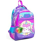 Coral High &Uuml;&ccedil; G&ouml;zl&uuml; Kız &Ccedil;ocuk İlk ve Orta Okul &Ccedil;antası - Pembe Unicorn Dondurma