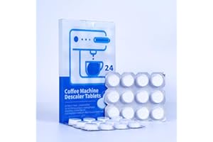 HI FINE CARE Pastiglie anticalcare per macchine da caffè, 24 pezzi, compatibilità universale, formula a base vegetale, fornitura 1 anno, compresse detergenti ad azione rapida