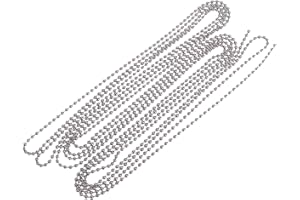 OUNONA - Chaîne à billes avec 10 connecteurs - diamètre des billes : 3,2 mm - longueur : 3 m - argenté