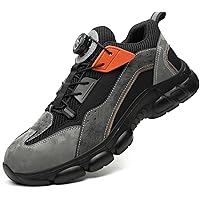 Veiligheidsschoenen Heren Dames Werkschoenen Lichtgewicht Sportieve Stalen Teen Schoenen Ademend Beschermend Schoenen 37-46EU, Bruin, 45EU