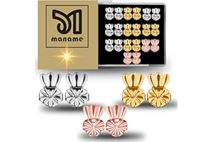 Maname® 10 Pares Tuercas Pendientes Elevadores. Enganches Pendientes - Cierres Aretes - Cierres Pendientes Tuercas Hipoalergenicas Para Lobulos Caidos O Rasgados Sujeta y Levanta (10 Pares)