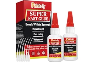 PAISTELY Sekundenkleber Extra Stark, Wasserfester und Hitzebeständiger Superkleber, Sekundenkleber für Alles zum Schnellen und Präzisen Verkleben von Kunststoffen, Glas, Keramik, Acryl, Metall (30g+30g)