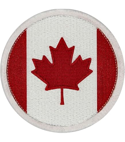 Set Di 10 Toppe Ricamate Termoadesive Bandiera Canada - 3x2 Cm, 100% Poliestere, Per Personalizzare Abiti E Accessori