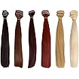 TOYANDONA Straight Doll Hair Wigs - 6pcs Handcrafted Fashion Doll Hair for Kids & DIY Art & Craft (100x15cm)