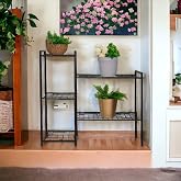 DECORATIVE METAL LEGS 5 WIRE SHELVES POTTERY FLOOR FLOWER POT STAND FLOWERING GARDEN AND BALCONY DECOR GARDEN