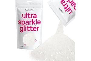 HEMWAY Paillettes blanches ultra scintillantes pour ongles visage festival Noël Halloween maquillage microfines 100 g/3,5 oz