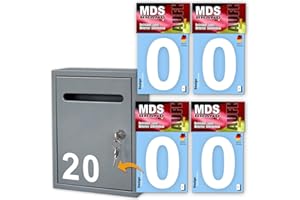 ‎MDS BRAND MDS Brand Design 10cm Zahlen Aufkleber | Selbstklebende Klebezahlen für Briefkasten, Mülltonne, Hausnummer Aufkleber für Außen & Innen Weiss (0)