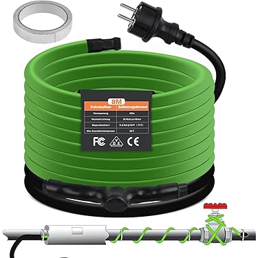 Zelfregulerende verwarmingskabel 12 V voor vorstbescherming, waterslang in alle maten (kleur: Only Heating Cable, maat: 5 meter Zelfregulerende verwarmingskabel 12 V voor vorstbescherming, waterslang in alle maten (kleur: Only Heating Cable, maat: 5 meter