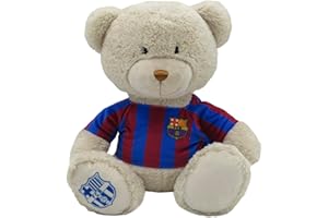 CYPBRANDS CyP Brands- FC Barcelone Ours en Peluche Poupée 35 cm T-Shirt Barça Beige Produit Officiel