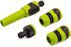 MIVOS Equipo básico con piezas de conexión para manguera de 1/2" (13 mm) - Kit de riego con boquilla de pulverización - Conexión de grifo - Conexión de manguera - Kit de arranque para riego