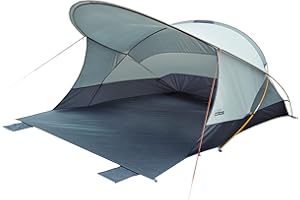 ‎HIGH PEAK High Peak Strandmuschel Cordoba 80, UV 80 Sonnenschutz nach 801 Standard, Familien Strandzelt mit großem Sonnendach, Windschutz mit 4 Sandtaschen, große Mesh Fenster gegen Hitzestau, freistehend