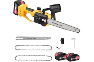 Bellanny 12inch Chainsaw Cordless, 21V 9000RPM Brushless Cordless Chainsaw with 4000mAh Battery, Automatic Lubrication System, Handheld Chain Saw for Tree Trimming Wood Cutting Gardening