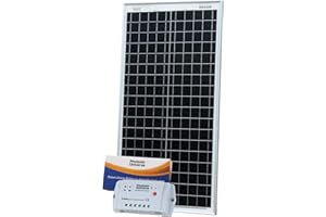 40W 12V Photonic Universe Dual Battery Solar Charging kit Made of monocrystalline Solar Cells, with 10A Charge Controller and 5m Cable