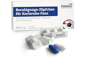 LIGAKAKAO Beruhigungs-Zäpfchen® für Karlsruhe Fans | Lakritz-Zäpfchen für KARLSRUHE Fans zur Einnahme bei Niederlagen, Gegentoren & Abstiegsangst | Mehr verrückte Männer Geschenk Fanartikel über „Farbe“
