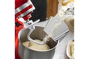 Emiif Edelstahl Pouring Shield Mixer Bowl Pouring Trough Stainless Steel Pour Chute for KitchenAid Mixer for Kenwood Blender Kitchen Pour Accessories