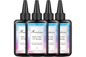 FRENSHION 400g UV Resin-Upgrade 1 Minute Quick Cure! Tipo Duro Cristallo Trasparente UV Resina Colla per Gioielli Orecchini Collana Braccialetto Making, Casting & Coating Craft Decorazione