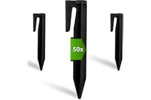 ECENCE Erdnägel für Mähroboter 50 Haken Erdspieße für Begrenzungskabel Rasenroboter Erdanker für Begrenzungsdraht kompatibel mit Husqvarna Gardena Worx Robomow Yard Force Bosch