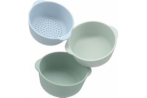 Inspire My Play – 3 x Grün Stapelbare Silikonschalen und Sieb – Perfektes Zubehör für Sensory PlayTray – Zubehör für Tuff Tray – Spielzeug für Frühentwicklung & Aktivitätsspielzeug