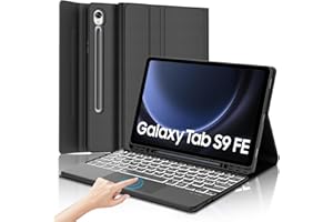 IVEOPPE Tastiera per Samsung Galaxy Tab S9 FE/S10 FE 10.9"/S9 11" con Touchpad, Cover Tastiera Trackpad Italiana Bluetooth Retroilluminata per Samsung Galaxy Tab S9 2023/S9 FE 2023/S10 FE 2025, Nero