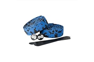 URBAN ZWEIRAD Resistente Nastro per Il Manubrio della Bici - Camo Nero Blu - Inclusi Tappi di Chiusura e Strisce adesive - Super Antiscivolo e Facile da Applicare - 200cm x 3cm (Camo Nero Blu)