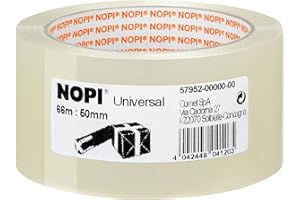 tesa NOPI Packband - vielseitiges Verpackungsband aus Polypropylen, geräuscharm abrollbar - lösungsmittelfrei und abriebfest - 66 m x 50 mm - transparent