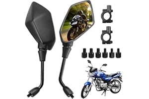 ‎TUNDWHITE Tundwhite Universal Motorrad Spiegel Set mit Lenkerklemme, M8 und M10 für ATV/Roller/Cruiser/Scooter/Moped/Quad Roller