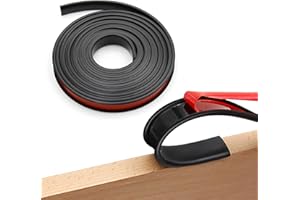 Hoypeyfiy Samoprzylepna taśma w kształcie litery U, do krawędzi mebli, elastyczna, z termoplastycznego elastomeru, ochrona krawędzi szafy, sufitu, blatu, listwy wykończeniowe (18 mm, czarna)