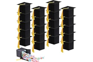 CAMOSE Graduation Favour Boxes – 20-Pack Elegant Hat-Shaped Gift Boxes for Students, Graduation Party Decor & Nursery Leaving Gifts for Graduating School or Party Bags