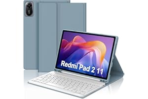FOGARI Teclado para Redmi Pad 2 11" 2025, Funda Redmi Pad 2 con Teclado, Español Ñ Teclado Bluetooth Extraíble Magnético para Xiaomi Redmi Pad 2 11", Azul