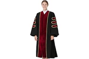 GraduationMall Deluxe Doktoranden Abschluss Talar für Fakultät und Professor Phd Blau Samt mit Goldpaspeln