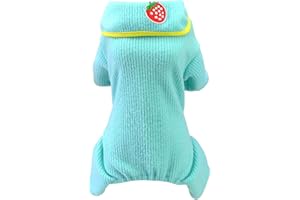 Izefia Hundepullover Hundekleidung Herbst Winter Warmes Sweatshirt 4-Beiniger Overall Pyjama mit Schleife Einfacher Pullover für Kleine Hunde Mittelgroße Hunde Katzen