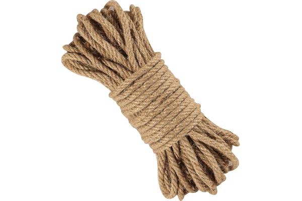 Ficelle de Jute Naturelle, Corde de Jute Naturelle, 6mm Corde de Chanvre N-aturelle pour Décorations à Faire Soi-même, Jardin, Bateau, Animaux de Compagnie
