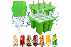 JDH Silicone Eisformen Eis am Stiel - 6 Eisformen Silikon mit Stielen, Popsicle Molds Set, Eis am Stiel Formen Leichte Entnahme, BPA Frei