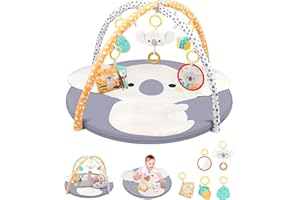 Suihuooo Spielbogen Baby, Koala Thema Spieldecke Baby, Baby Gym mit 5 abnehmbaren Aktivität Spielzeugen für die Baby Sensorische Entwicklung, Spielmatte Baby für Kleinkind & Neugeborene (Koala)