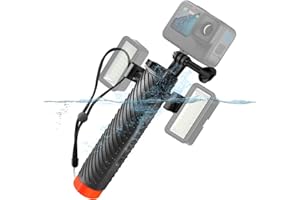 REYGEAK Impugnatura galleggiante per GoPro Hero 12/11/10/9, impugnatura subacquea con cordino, supporto galleggiante per handler, bastone per selfie impermeabile compatibile con DJI Osmo Action 4