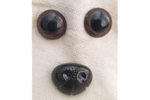 GAGACISO Trucraft Small Set Brown Safety Eyes and Nose for Teddy Bear Dog Cat Animal Stuffed Toys…