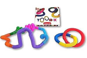 JUEGACONMIGO TOOB-X Juguete Sensorial de Tubos Pop. Juguetes antiestrés de Colores, Fidget Pop Multicolor. Tubos extendibles y conectables Entre Ellos. 8 Piezas (Tamaño S)