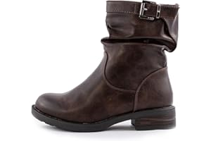 Toocool Stivaletti donna biker bassi motociclista casual fibbia Scarpe stivali G527