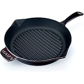 Lava Premium Serisi - D&ouml;k&uuml;m Izgara Tavası, Yuvarlak, 28 cm, Yekpare Saplı, Emaye, Majolik Mor