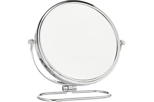 HIMRY KXD3125-5x składane dwustronne lusterko kosmetyczne 8 cali, powiększenie 5x, obracane o 360°. Lusterko kosmetyczne, 2 lusterka: normalne i 5-krotne powiększenie, chromowane, KXD3125-5x