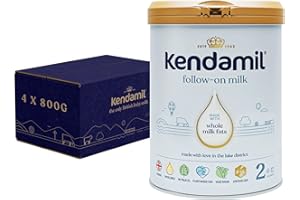 (4x800g) Kendamil Follow-On Milk 4-Pack, Stage 2, 6-12 Months – British Made, Whole Milk Formula – Vegetarian, No Palm Oil, No GMOs – with Omega 3 DHA, Omega 6 ARA and Prebiotics