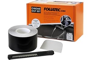 Foliatec Set 'Chrome out' Nero Opaco - Striscia di Pellicola 5cm x 15m