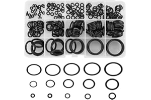HXMJIED Kit di 200 guarnizioni O-ring, misure 15 assortite, rondelle in gomma nitrilica per rubinetto da cucina, distanziatori per miscelatori e idraulici, riparazione rapida
