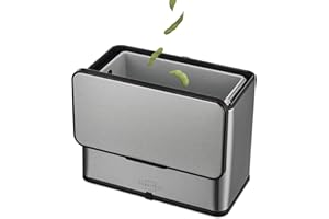 SILBERTHAL Organic Kitchen Waste Bin, 3 L, Small, Stainless Steel, with Lid, Low-Odour Compost Bin for the Kitchen, with Activated Carbon Filter, Inner Container Dishwasher Safe