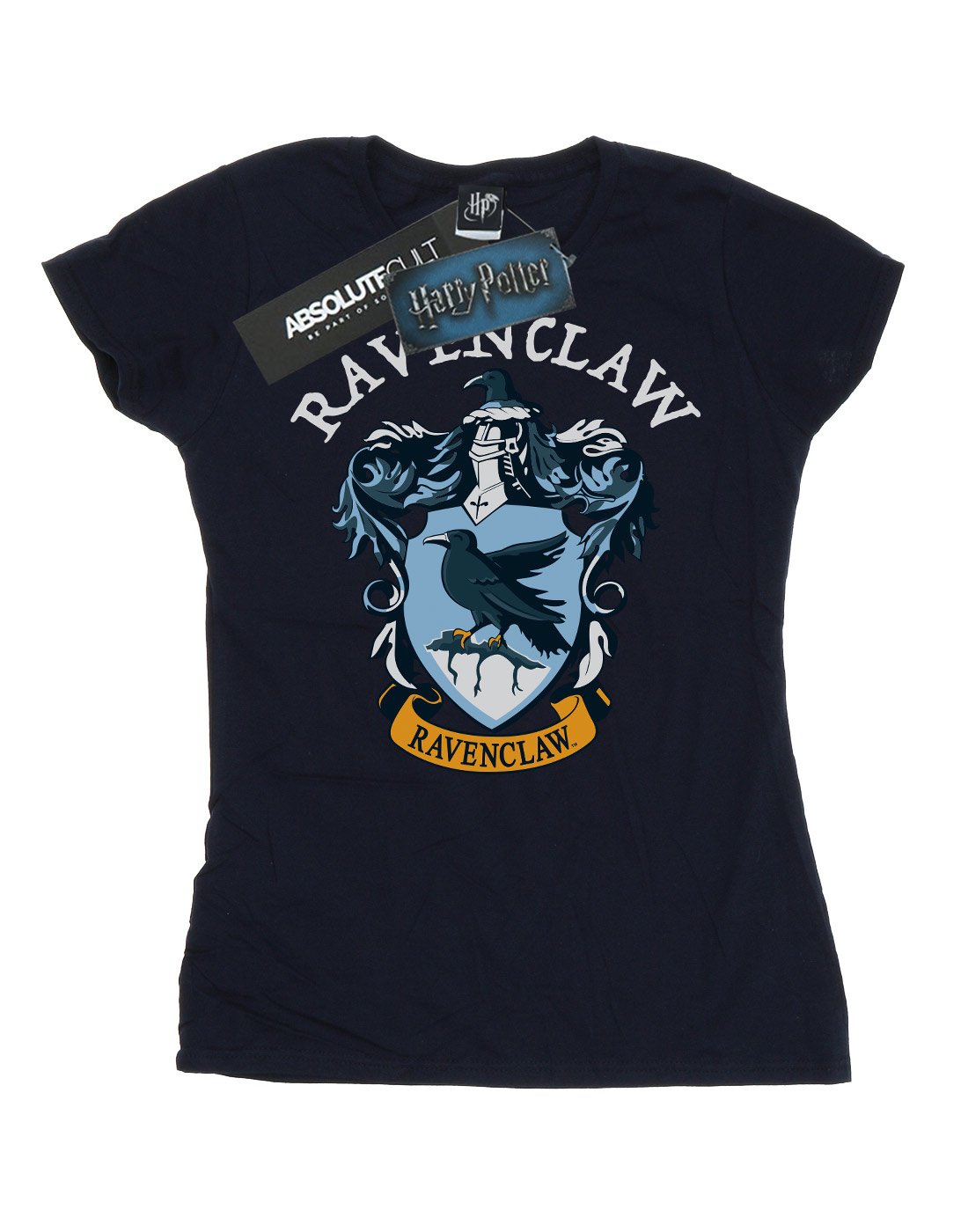 Absolute-Cult-Harry-Potter-Damen-Ravenclaw-Crest-T-Shirt-Navy-Blau-Medium