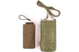 VOGUE - Paraguas plegable MUJER elegante, fino y ultra ligero, con bolsito smarthphone. Tejido Pongee light. Acabado Teflon. Paraguas anti-viento (Wind Proof), protección UV, apertura y cierre manual.