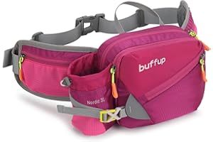 ‎BUFFUP buffup® Bauchtasche mit flaschenhalter,hüfttasche Sport für Outdoor hundetraining Radfahren wandern Laufen,gürteltasche Damen Herren groß