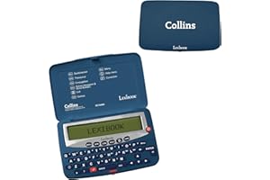 LEXIBOOK, The Collins English Dictionary, 13th Edition-Electronic Pocket Spellchecker, Thesaurus, Crossword, Conjugation, Anagram Solver, Words Games, with Battery, Blue/White, DC753EN
