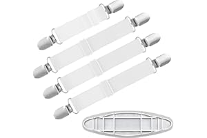 SIBBA Fissaggi per copriasse da stiro, 4 cinghie elastiche per tenere i cuscini lontani dal lenzuolo scorrevole, reggicalze per angoli, copridivano, fasce per reggicalze